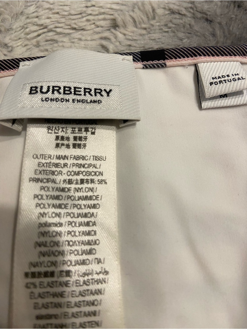Burberry Pink Beige and Black Plaid Swim Top and Bottoms - Picture 3 of 5
